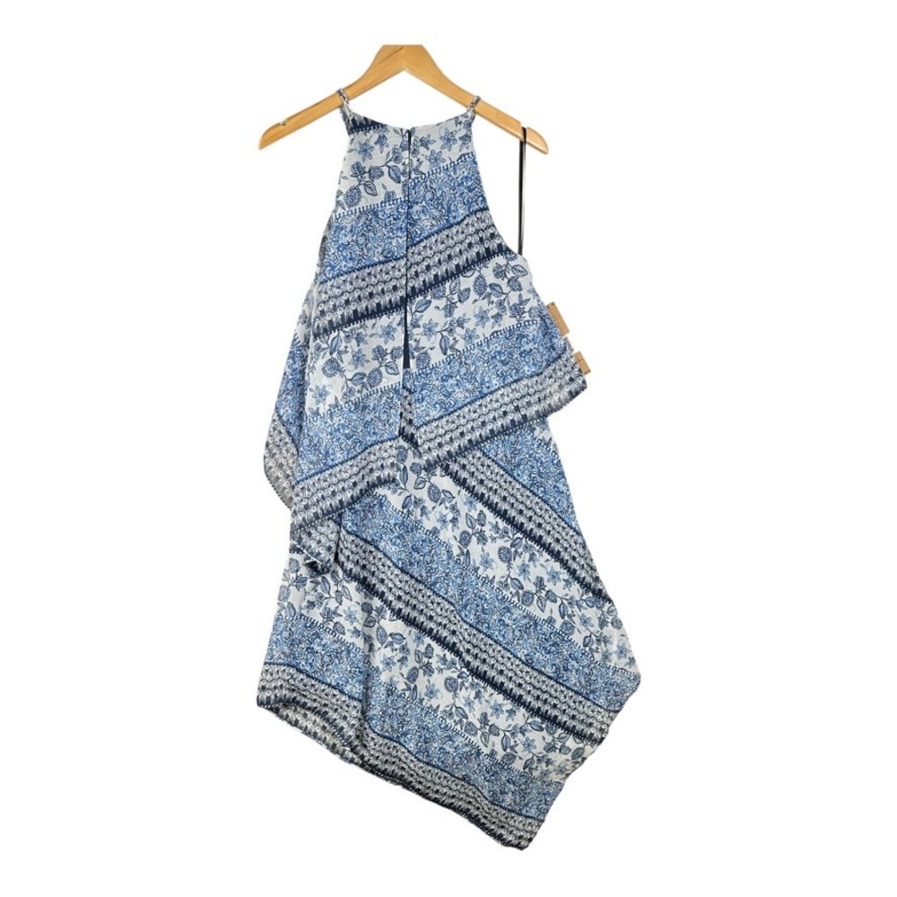 RACHEL Rachel Roy Women's Floral Printed Asymmetrical Chiffon Dress Size 6 Blue - Picture 2 of 8